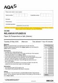 2023 AQA GCSE RELIGIOUS STUDIES B 8063&sol;2A Paper 2A Perspectives on faith &lpar;themes&rpar; Question Paper & Mark scheme &lpar;Merged&rpar; June 2023 &lbrack;VERIFIED&rsqb;