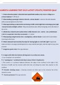ALBERTA LEARNERS TEST 2025 LATEST UPDATE VERIFIED Q&AS