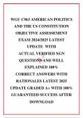  WGU C963 AMERICAN POLITICS AND THE US CONSTITUTION OBJECTIVE ASSESSEMENT EXAM 2024/2025 LATEST  UPDATE  WITH ACTUAL VERIFIED NGN QUESTIONS AND WELL EXPLAINED 100% CORRECT ANSWERS WITH RATIONALES LATEST 2025 UPDATE GRADED A+ WITH 100% GUARANTEED SUCCESS A