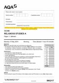 2023 AQA GCSE RELIGIOUS STUDIES A 8062&sol;17 Paper 1&colon; Sikhism Question Paper & Mark scheme &lpar;Merged&rpar; June 2023 &lbrack;VERIFIE