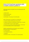 CHLH 274 Final Exam questions with complete solutions graded A&plus;