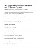 NC Plumbing License Exam Questions And All Correct Answers&period;