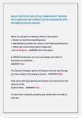 ARGUS CERTIFICATION ACTUAL EXAM NEWEST VERSION  WITH QUESTION AND CORRECT DETAILEDANSWERS WITH  RATIONALES RATED AGRADE 