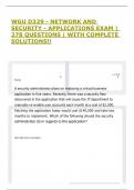 WGU D329 - NETWORK AND SECURITY - APPLICATIONS EXAM &vert; 278 QUESTIONS &vert; WITH COMPLETE SOLUTIONS&excl;&excl;