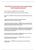 WGU D470 Transportation and Logistics Exam With Complete Solutions&excl;&excl;