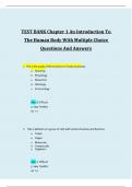 TEST BANK Chapter 1 An Introduction To  The Human Body With Multiple Choice  Questions And Answers Latest 2025 GRADED A&plus;