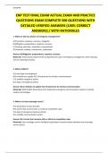 ENP TEST FINAL EXAM ACTUAL EXAM AND PRACTICE QUESTIONS EXAM COMPLETE 500 QUESTIONS WITH DETAILED VERIFIED ANSWERS &lpar;100&percnt; CORRECT ANSWERS&rpar; &sol; WITH RATIONALES