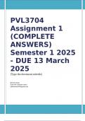PVL3704 Assignment 1 &lpar;COMPLETE ANSWERS&rpar; Semester 1 2025 - DUE 13 March 2025