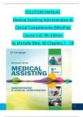 Solution Manual for Medical Assisting Administrative & Clinical Competencies &lpar;MindTap Course List&rpar; 9th Edition by Michelle Blesi&comma; Verified Chapters 1 - 58&comma; Complete Newest Version