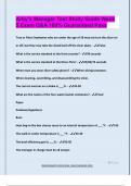 Arby's Manager Test Study Guide Week  5 Exam Q&A 100&percnt; Guaranteed Pass