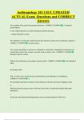 ANTHRO 101   Bundled Exam Questions WITH  CORRECT Answers