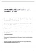 WVIT 202 Final Exam Questions and Answers-Cal Poly