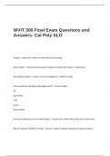 WVIT 300 Final Exam Questions and Answers- Cal Poly SLO