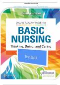 Test Bank for Davis Advantage for Basic Nursing&colon; Thinking&comma; Doing&comma; and Caring&colon; Thinking&comma; Doing&comma; and Caring 3rd  Edition by Leslie S&period; Treas&comma; Karen L&period; Barnett&comma; Mable H&period; Smith &vert; All chapters covered