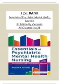 TEST BANK for  Essentials of Psychiatric Mental Health Nursing 3rd Edition By Varcarolis All Chapters 1 to 28 Complete GRADED A&plus;