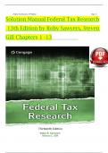 Test Bank and Solutions Manual for Federal Tax Research 13th Edition
