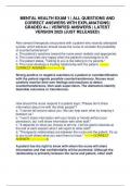 MENTAL HEALTH EXAM 1 &vert; ALL QUESTIONS AND CORRECT ANSWERS WITH EXPLANATIONS&vert; GRADED A&plus; &vert; VERIFIED ANSWERS &vert; LATEST VERSION 2025 &lpar;JUST RELEASED&rpar;