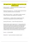 FIFA Agent Exam - Disciplinary Code questions with verified answers