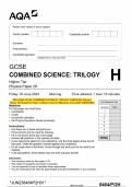 2023 AQA GCSE COMBINED SCIENCE&colon; TRILOGY 8464&sol;P&sol;2H Physics Paper 2H Question Paper & Mark scheme &lpar;Merged&rpar; June 2023 &lbrack;VERIFIED&rsqb;