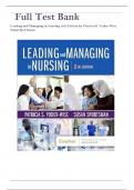 TEST BANK For Leading and Managing in Nursing&comma; 8th Edition by Patricia S&period; Yoder-Wise&comma; Susan Sportsman&vert; Verified Chapter's 1 - 30 &vert; Complete  ISBN&colon; 9780323792073 