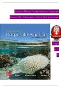 Fundamentals of Corporate Finance&comma; 13th Edition TEST BANK by Ross&comma; Westerfield&comma; Verified Chapters 1 - 27&comma; Complete Newest Version