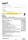 2023 AQA GCSE FRENCH 8658&sol;LF Paper 1 Listening Foundation Tier Question Paper & Mark scheme &lpar;Merged&rpar; June 2023 &lbrack;VERIFIED&rsqb;