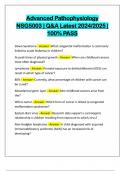 Advanced Pathophysiology NSG5003 &vert; Q&A Latest 2024&sol;2025 &vert; 100&percnt; PASS