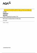 2023 AQA GCSE FRENCH 8658&sol;SF Paper 2 Speaking Foundation Tier Mark scheme including Guidance for Role-plays June 2023 &lbrack;VERIFIED&rsqb;
