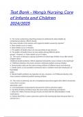 Test Bank - Wong's Nursing Care of Infants and Children 2024&sol;2025 5&period; The nurse is planning a teaching session to adolescents about deaths by unintentional injuries&period; Which should the nurse include in the session with regard to deaths caused by injur