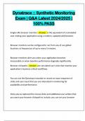 Dynatrace &colon;&colon; Synthetic Monitoring Exam &vert; Q&A Latest 2024&sol;2025 &vert; 100&percnt; PASS