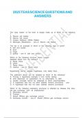 TEAS SCIENCE QUESTIONS AND ANSWERS