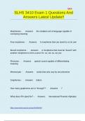 SLHS 3410 Exam 1 Questions And Answers Latest Update&excl;&excl;