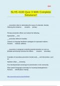 SLHS 4100 Quiz 3 With Complete Solutions&excl;&excl;