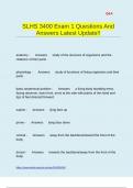 SLHS 3400 Exam 1 Questions And Answers Latest Update&excl;&excl;