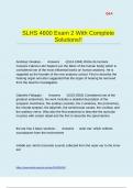SLHS 4600 Exam 2 With Complete Solutions&excl;&excl;