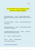 SLHS 4404 Final Questions And Answers Latest Update&excl;&excl;
