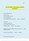SLHS 4600- Final Exam Verified Answers&excl;&excl;
