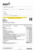 2023 AQA GCSE FRENCH 8658&sol;RH Paper 3 Reading Higher Tier Question Paper & Mark scheme &lpar;Merged&rpar; June 2023 &lbrack;VERIFIED&rsqb;