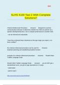 SLHS 4100 Test 2 With Complete Solutions&excl;&excl;