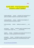 SLHS 4200 - Final Questions And Answers Latest Update&excl;&excl;