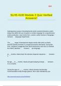 SLHS 4100 Module 2 Quiz Verified Answers&excl;&excl;
