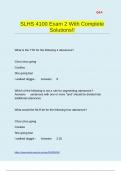 SLHS 4100 Exam 2 With Complete Solutions&excl;&excl;