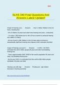 SLHS 340 Final Questions And Answers Latest Update&excl;&excl;