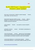 SLHS 2000 Exam 1 Questions And Answers Latest Update&excl;&excl;