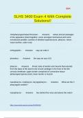 SLHS 3400 Exam 4 With Complete Solutions&excl;&excl;