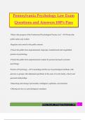 Pennsylvania Psychology Law Exam Questions and Answers 100&percnt; Pass