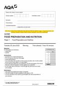 2023 AQA GCSE FOOD PREPARATION AND NUTRITION 8585&sol;W Paper 1 Food Preparation and  Nutrition Question Paper & Mark scheme &lpar;Merged&rpar; June 2023 &lbrack;VERIFIED&rsqb;2023 AQA GCSE FOOD PREPARATION AND NUTRITION 8585&sol;W Paper 1 Food Preparation and  Nutrition Question Pape