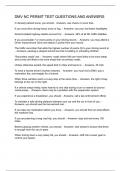  DMV NC PERMIT TEST QUESTIONS AND ANSWERS