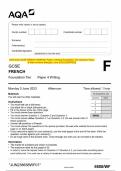 2023 AQA GCSE FRENCH 8658&sol;WF Paper 4 Writing Foundation Tier Question Paper  & Mark scheme &lpar;Merged&rpar; June 2023 &lbrack;VERIFIED&rsqb;