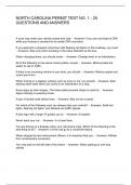 NORTH CAROLINA PERMIT TEST NO&period; 1 - 25 QUESTIONS AND ANSWERS
